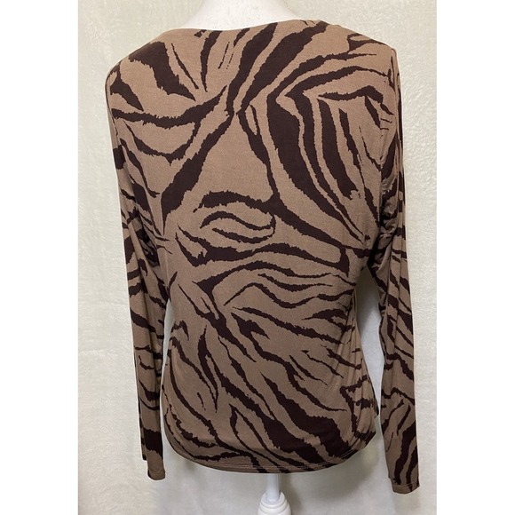 Bar lll Women's Long Sleeve Animal Print Jersey Top Size OX - Picture 5 of 11